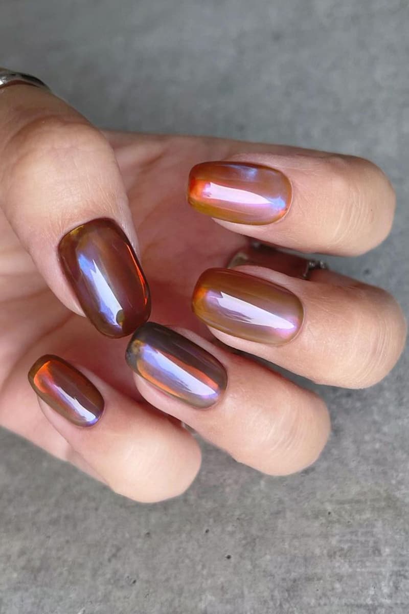 Amber autumn nails