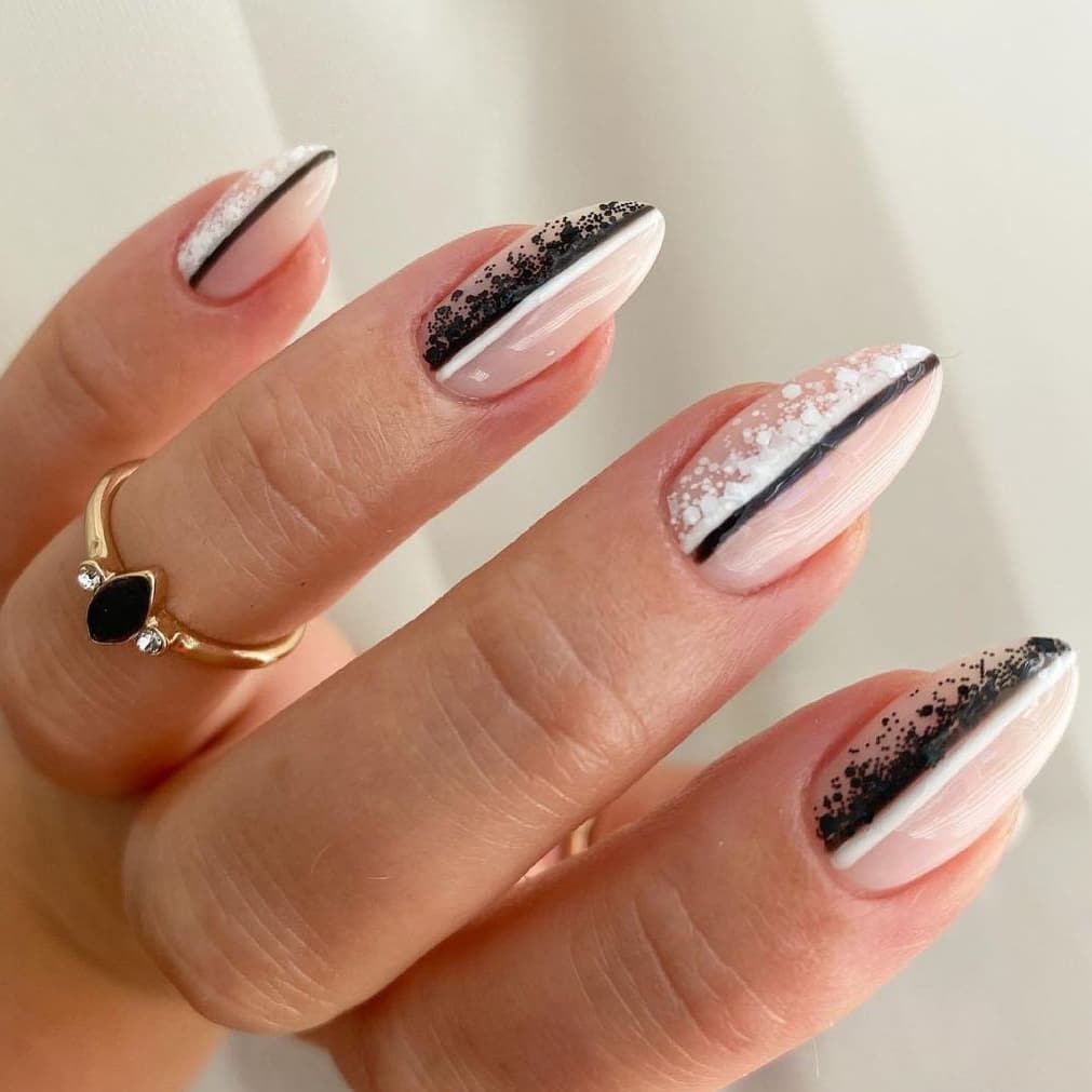 Beautiful black and white nails