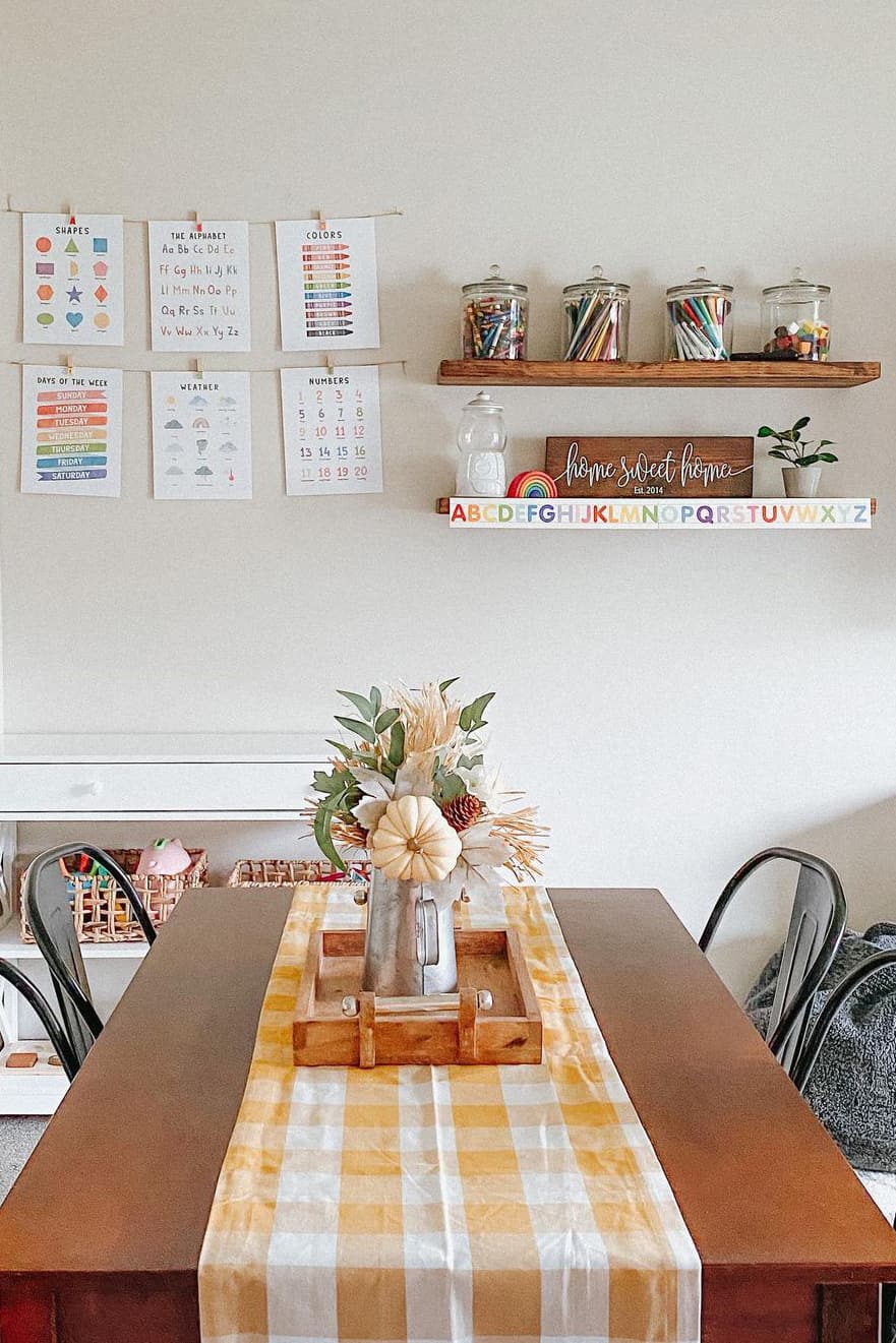 Checkered tablecloth