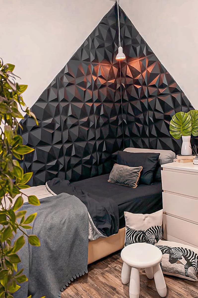 Creative bedside wall