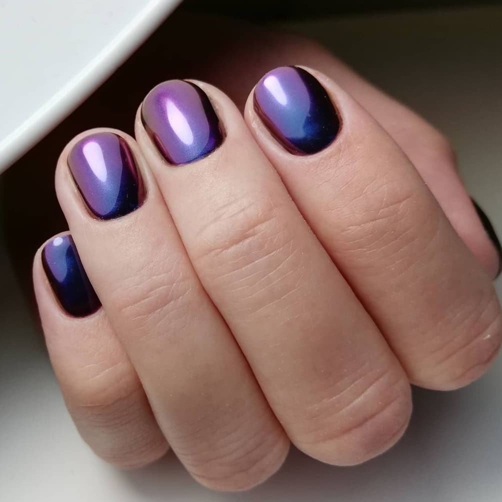 Deep purple autumn nails