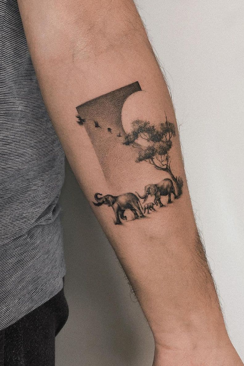 Elephant tattoo for family