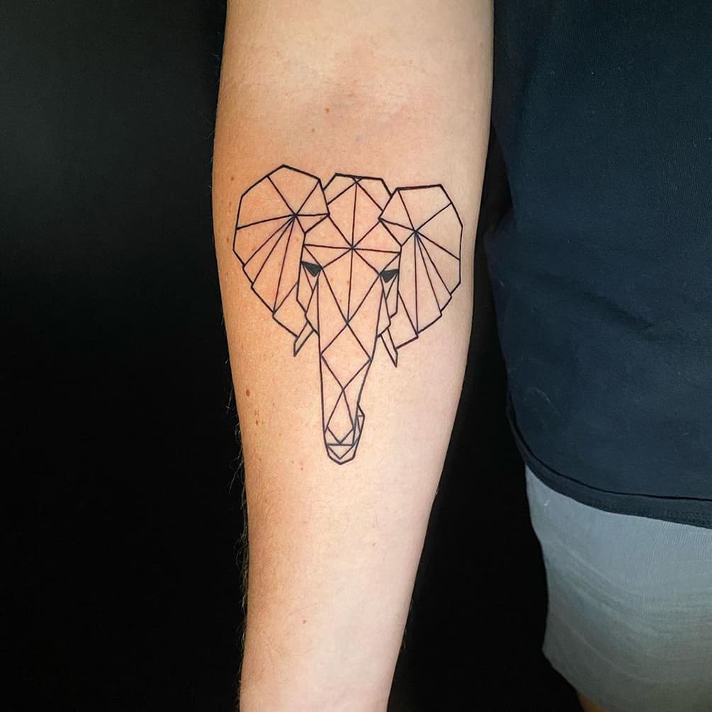 Geometric Elephant Tattoo