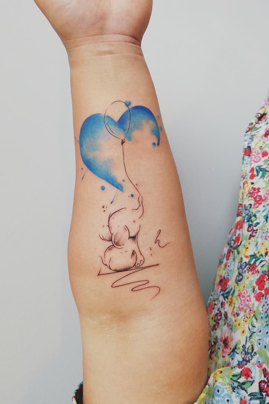 Heart Elephant Tattoo