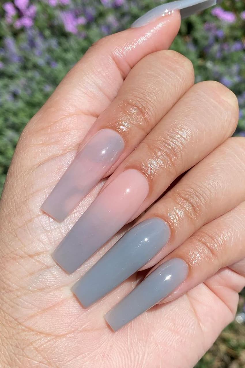 Long gray nails