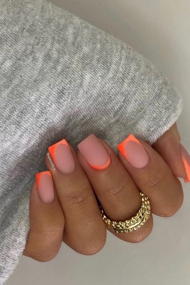Matte orange nails
