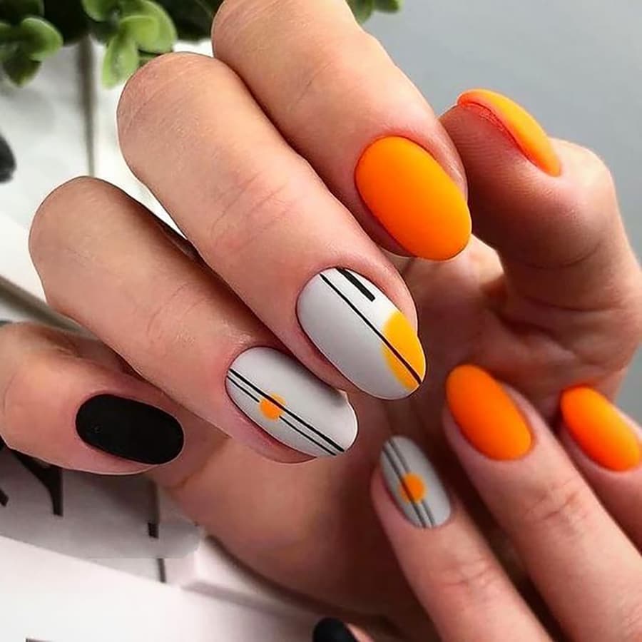 Neon autumn nails