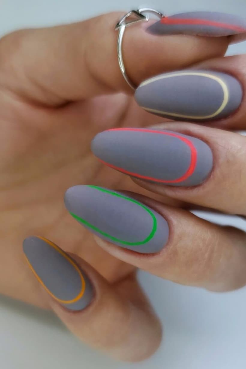 Neon gray nails