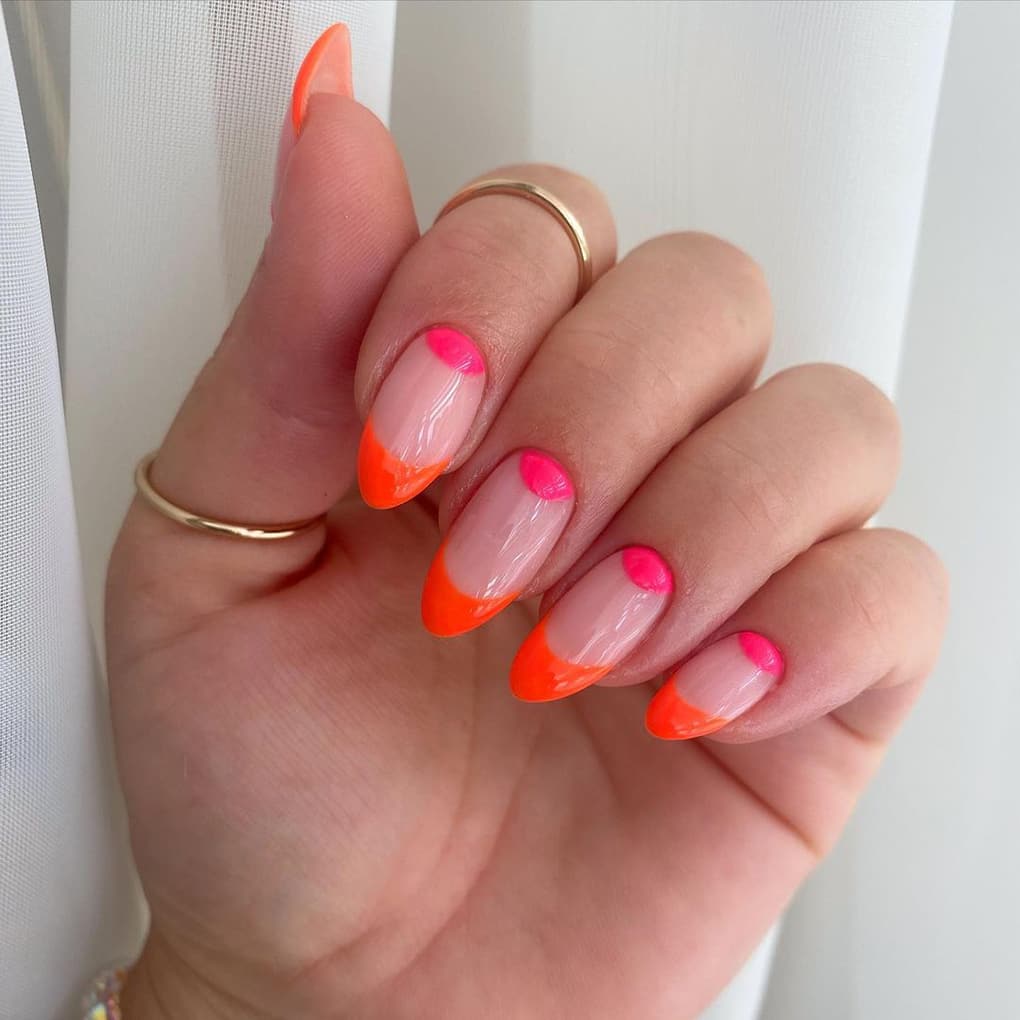 Neon orange nails