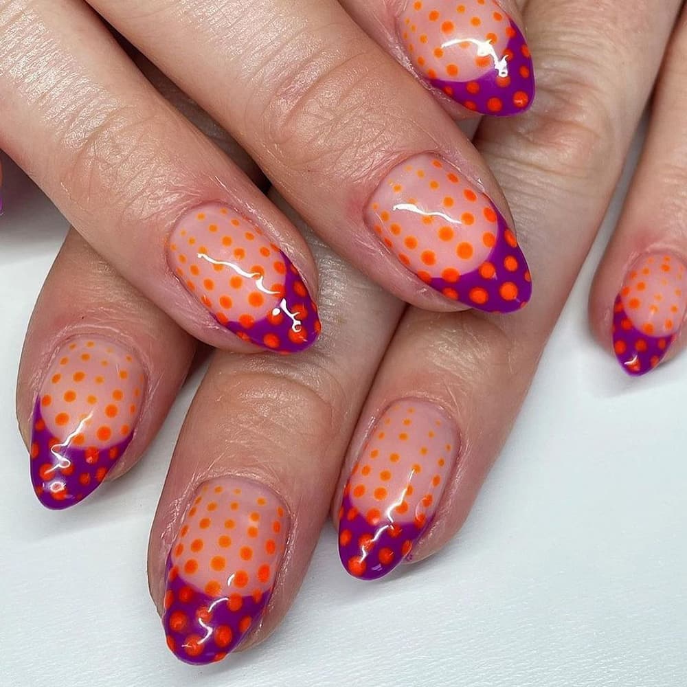 Orange Dot Nails