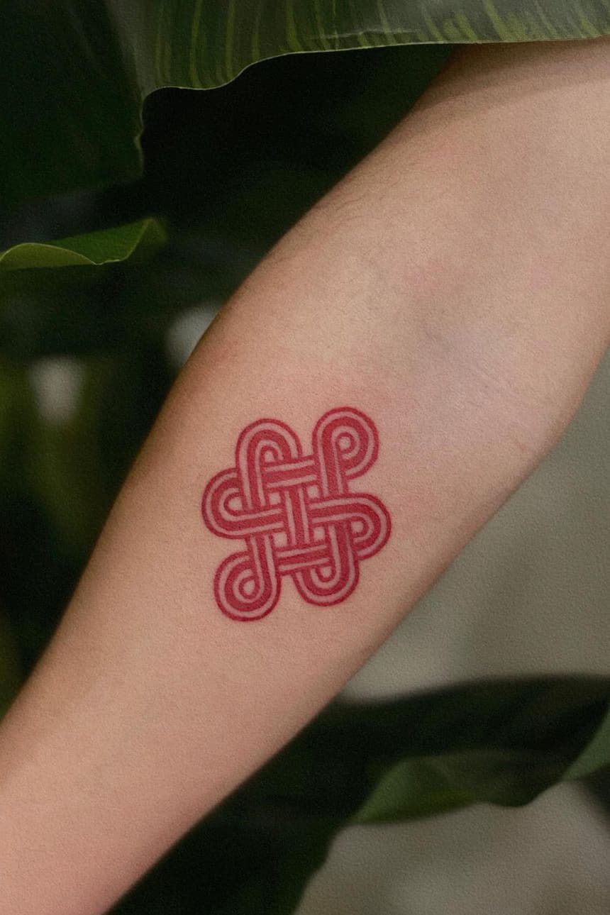 Red Chinese Knot Tattoo