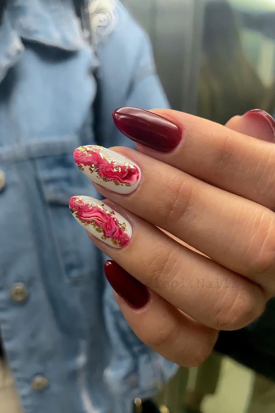 Red autumn nails