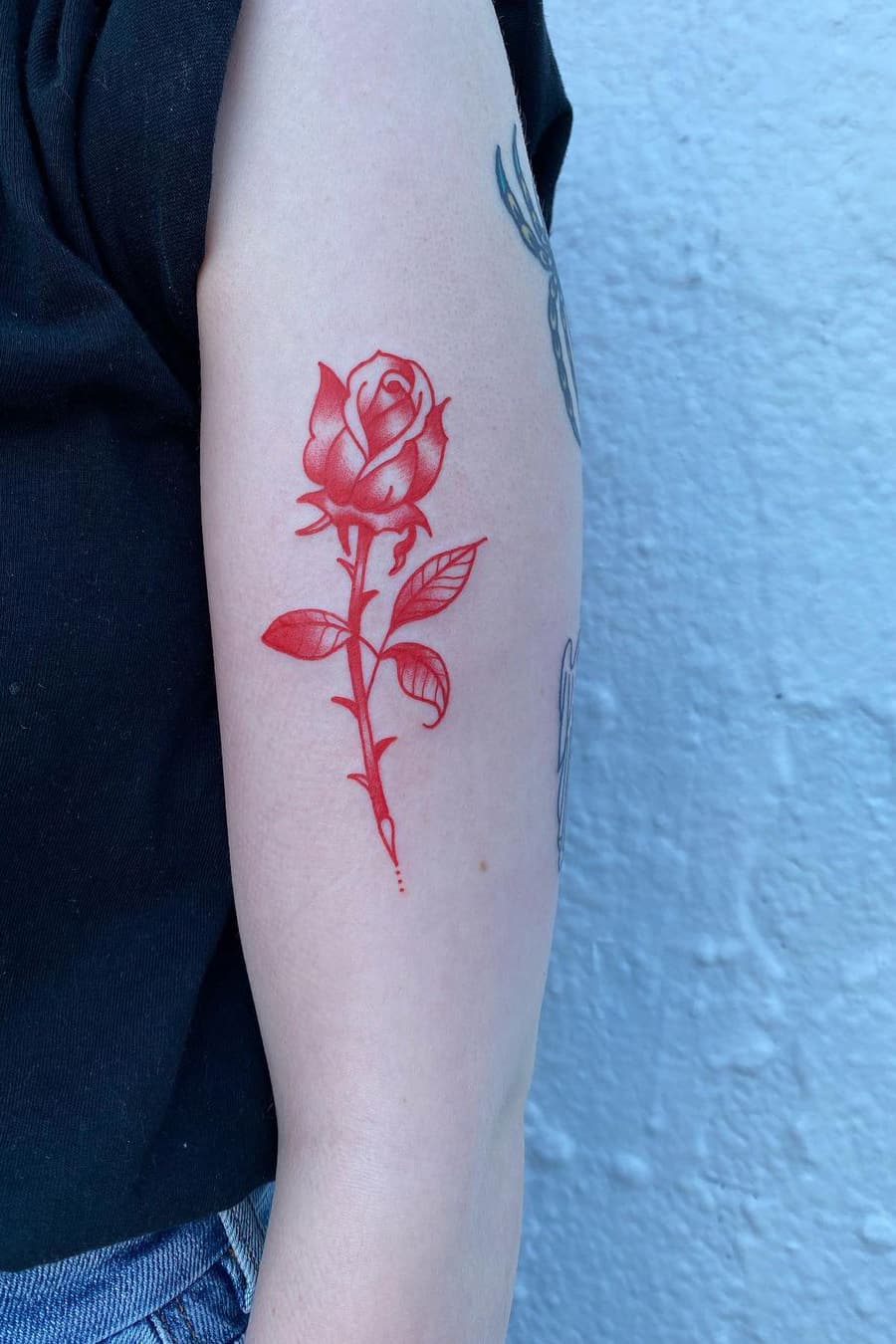 Red rose tattoo