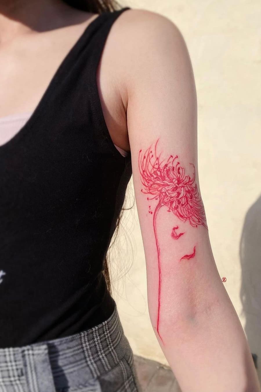 Red spider lily tattoo