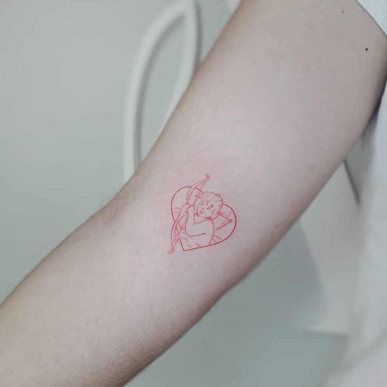 Red tattoo for love