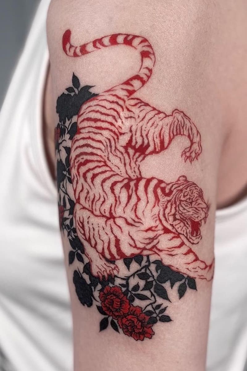 Red tiger tattoo