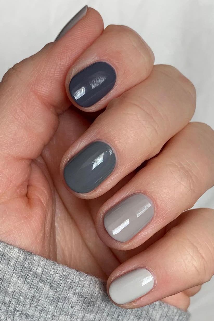 Simple gray nails