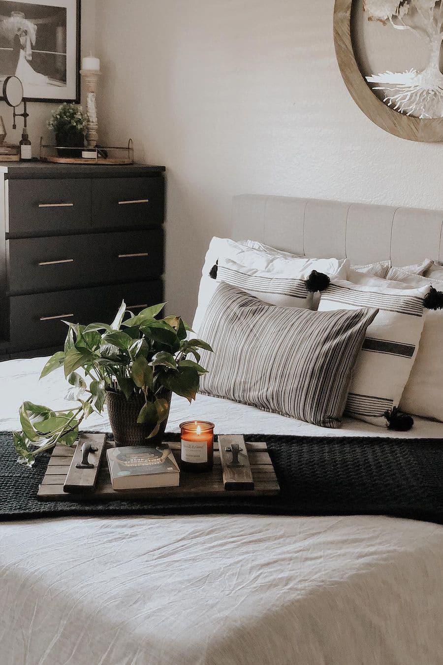 Small black bedroom