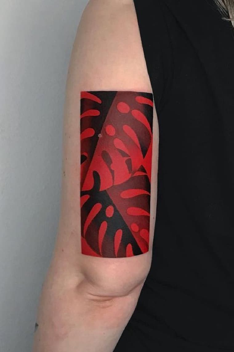Unique red tattoo