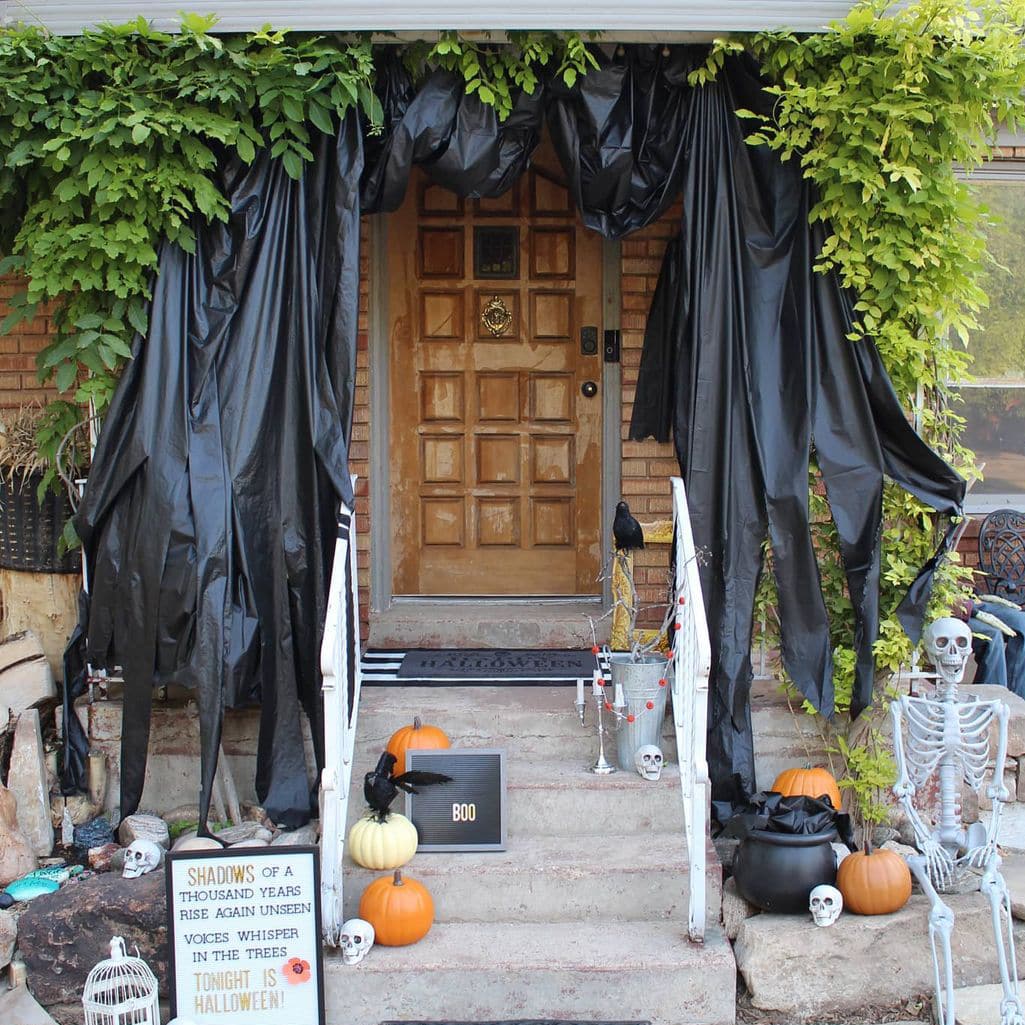 Cheap Halloween porch decoration