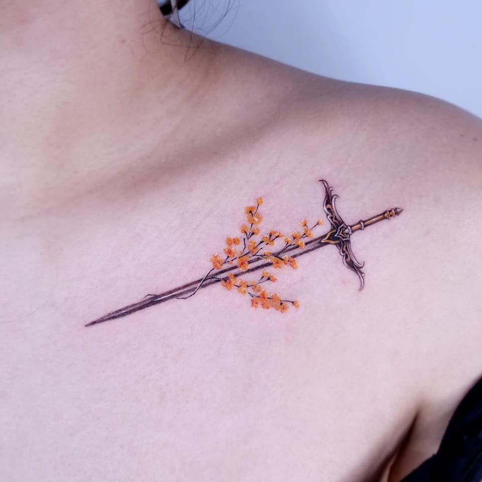 Flower Sword Tattoo
