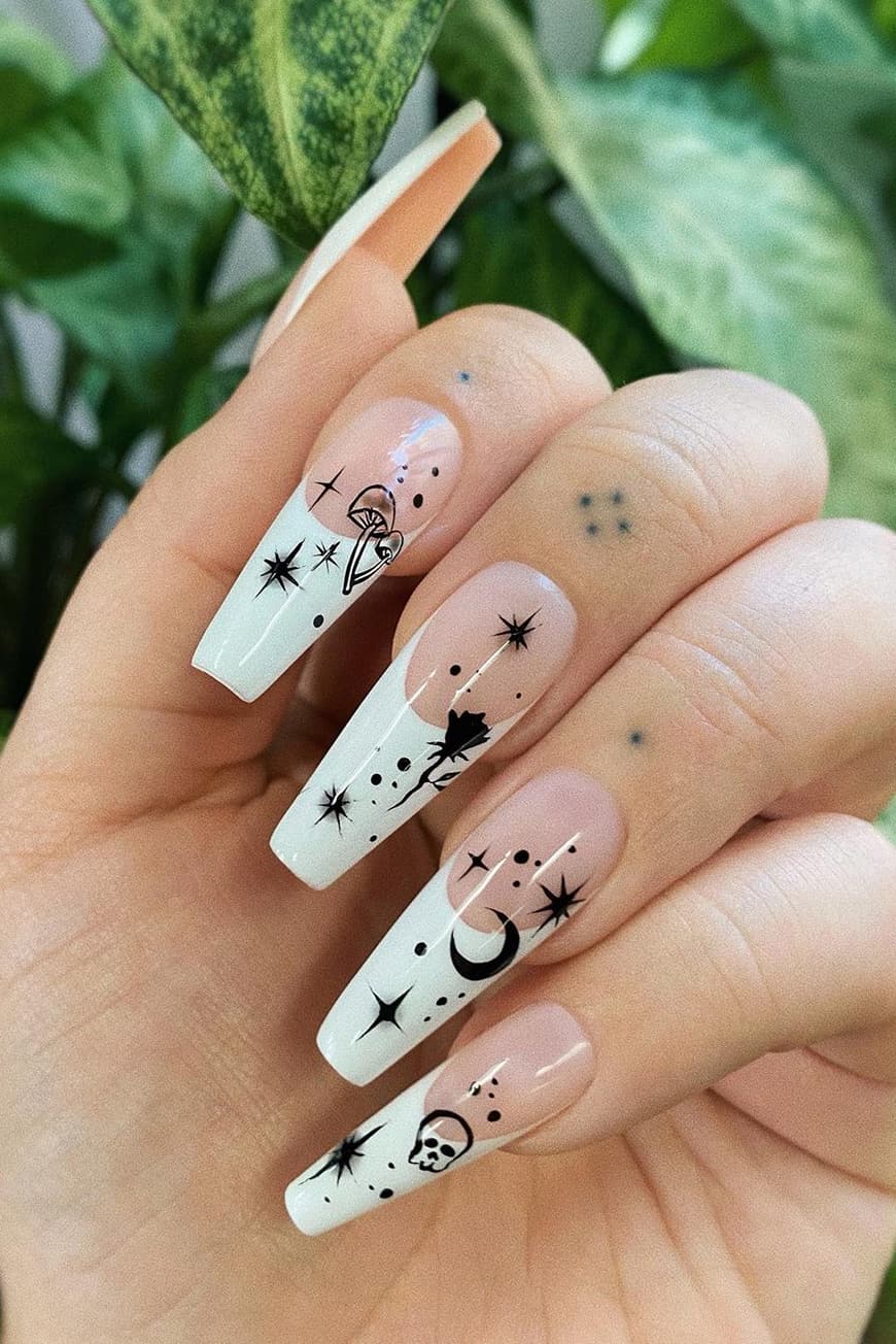 French Halloween long nails