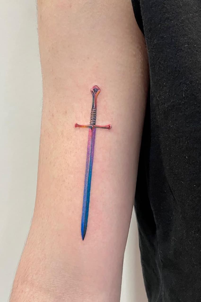 Gradient sword tattoo