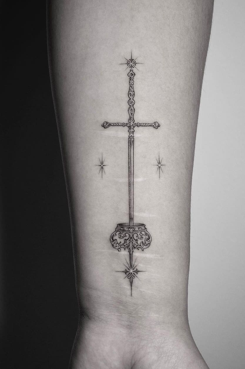 King sword tattoo