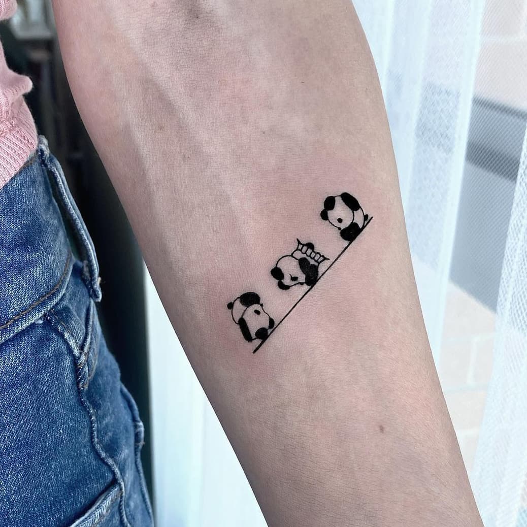 Panda tattoos for the family