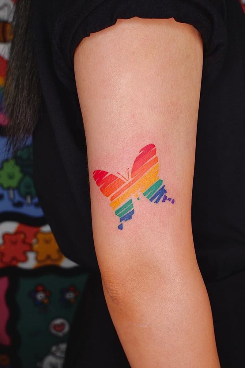 Rainbow Butterfly Tattoo