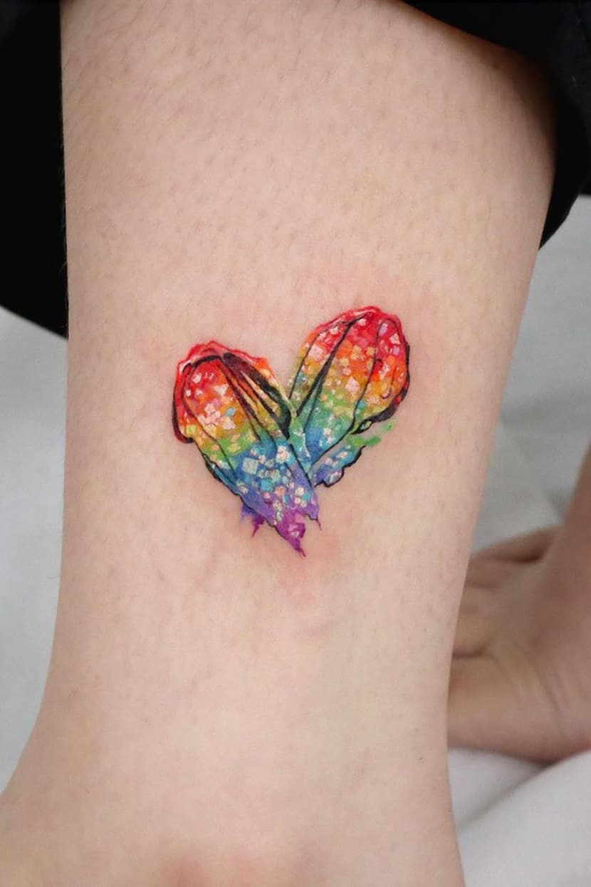 Rainbow Heart Tattoo