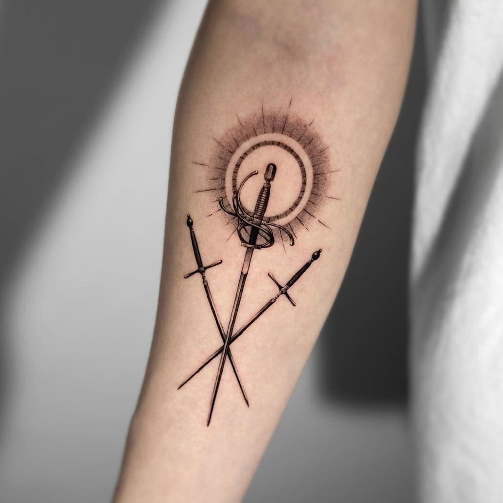 Three swords tattoo