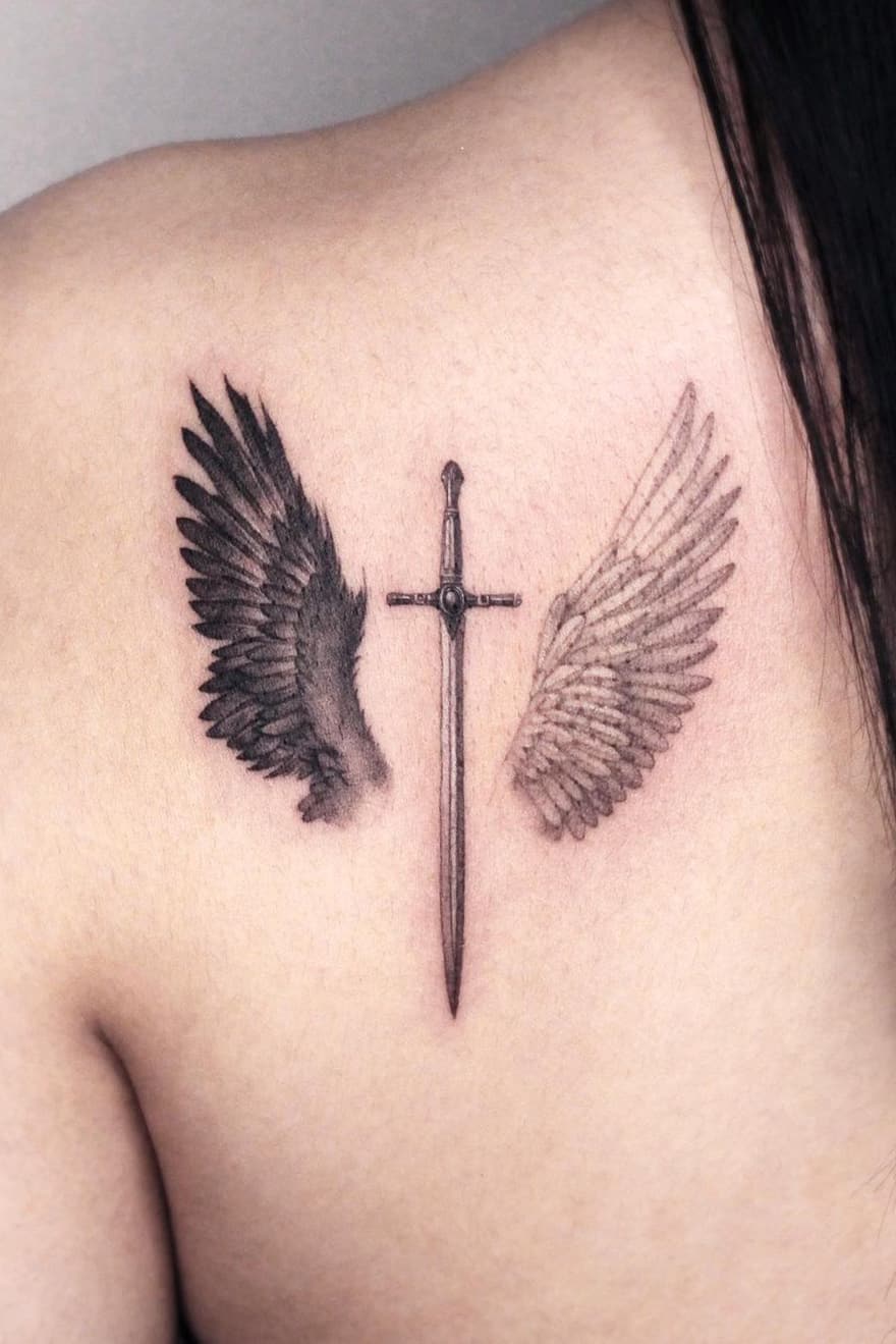 Wing Sword Tattoo