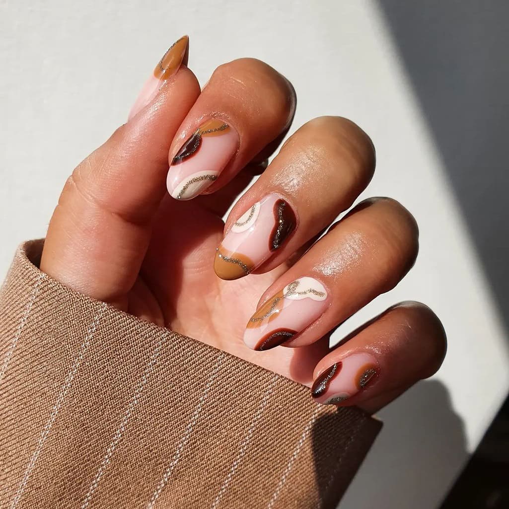 Abstract brown nails
