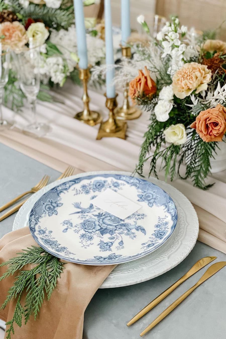 Blue Printed Dinner Plate