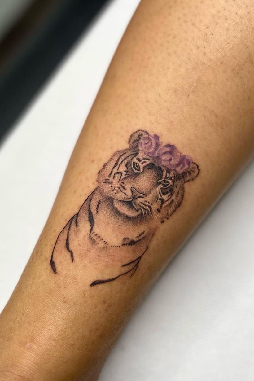 Charming tiger tattoo