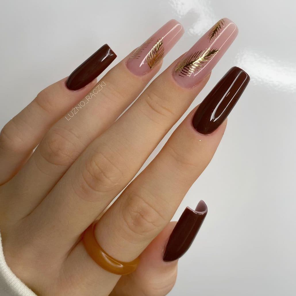 Chocolate brown nails