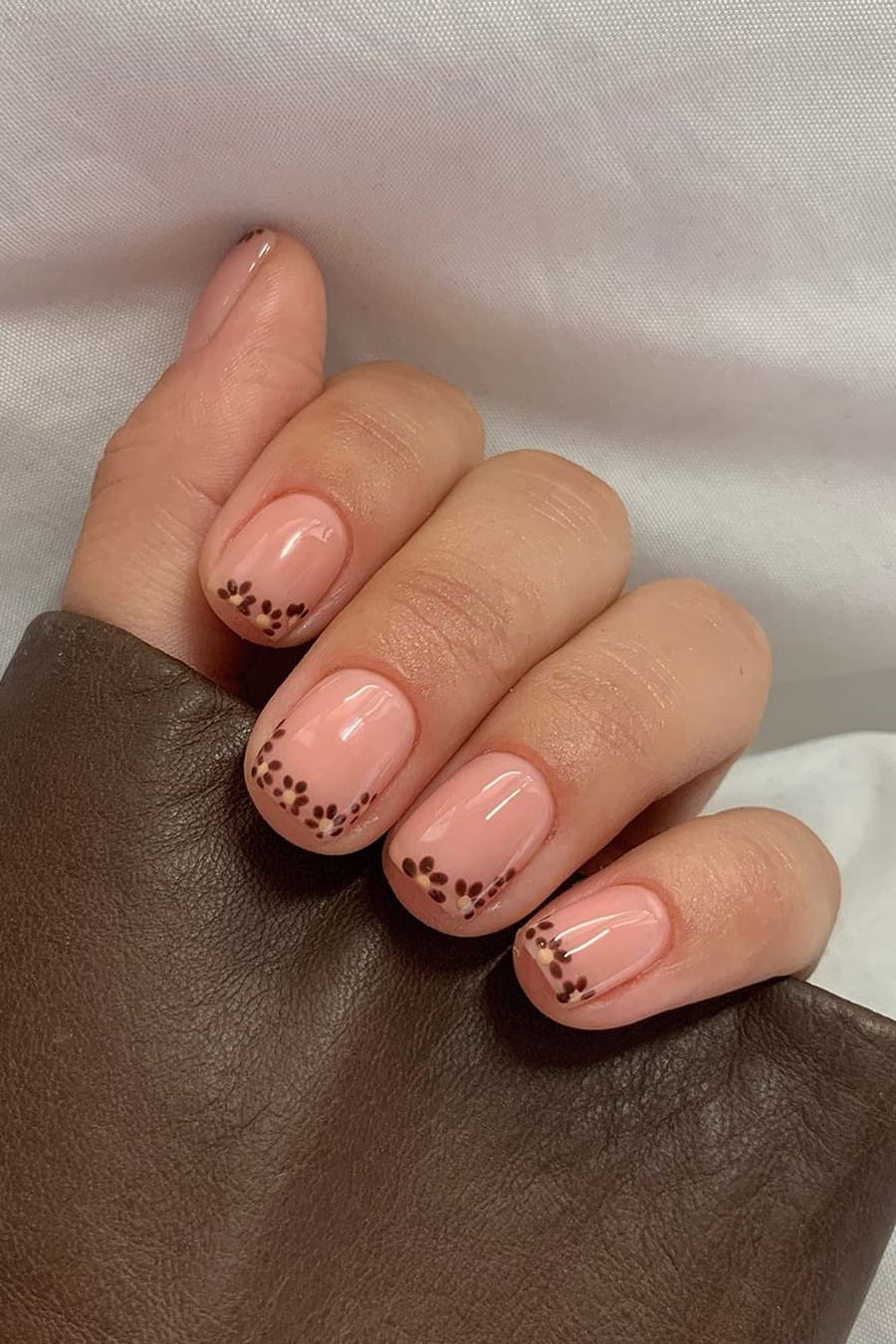 Cute short brown nails