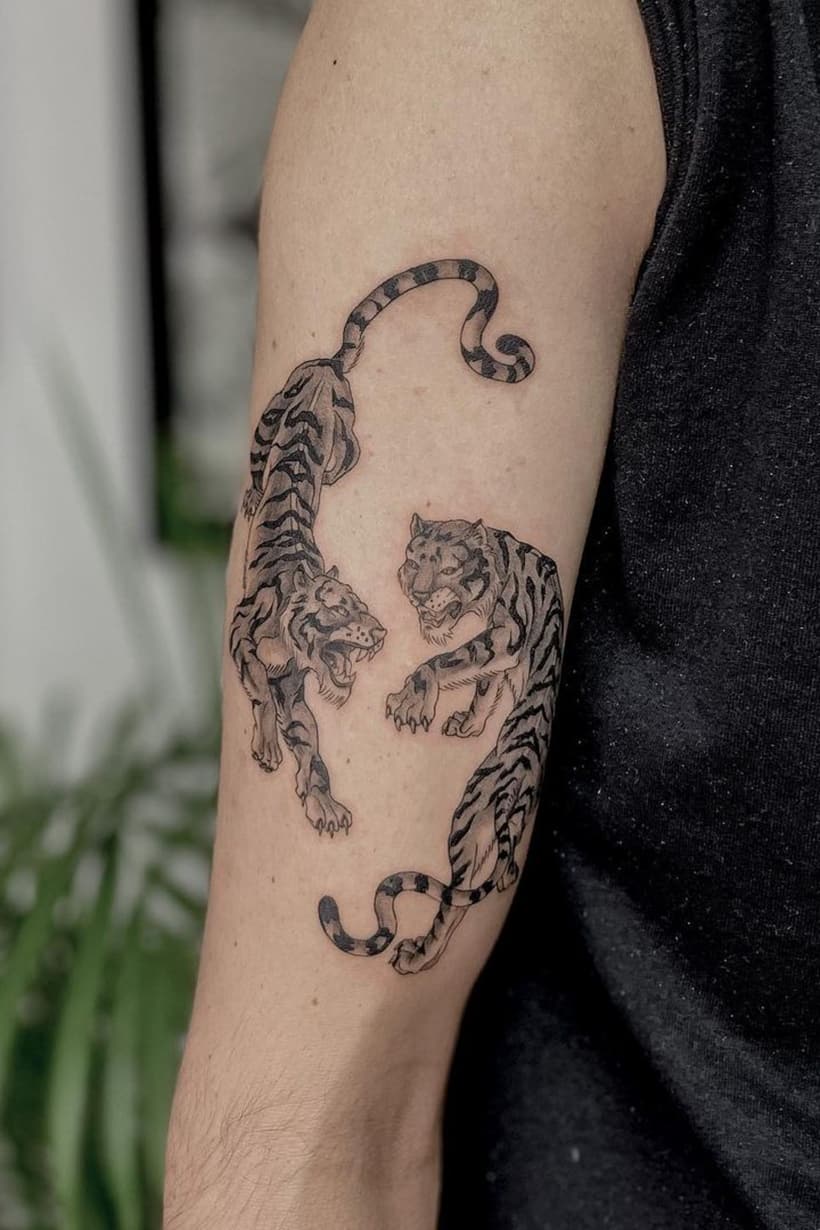 Double Tiger Tattoo
