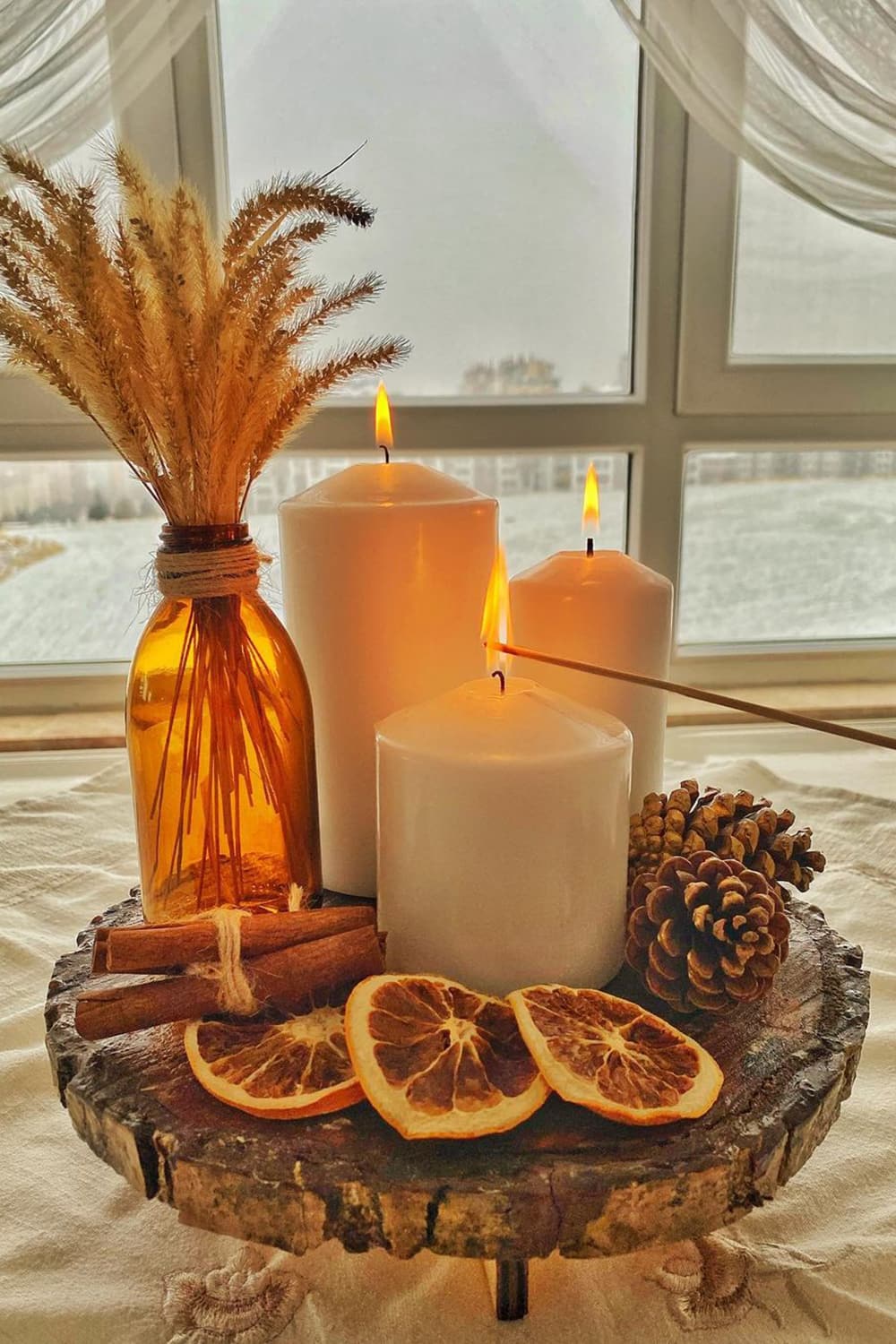 Dried orange tray decoration