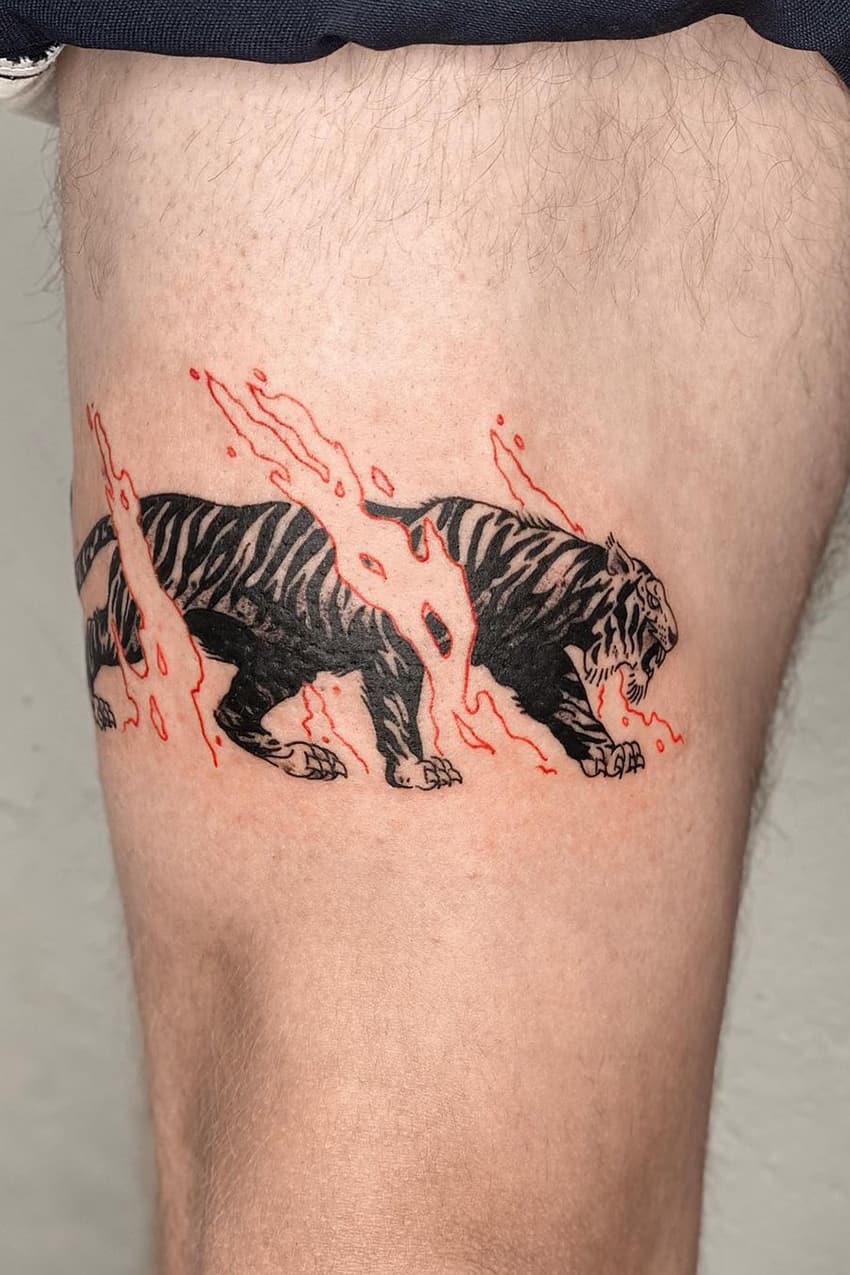Flame Tiger Tattoo