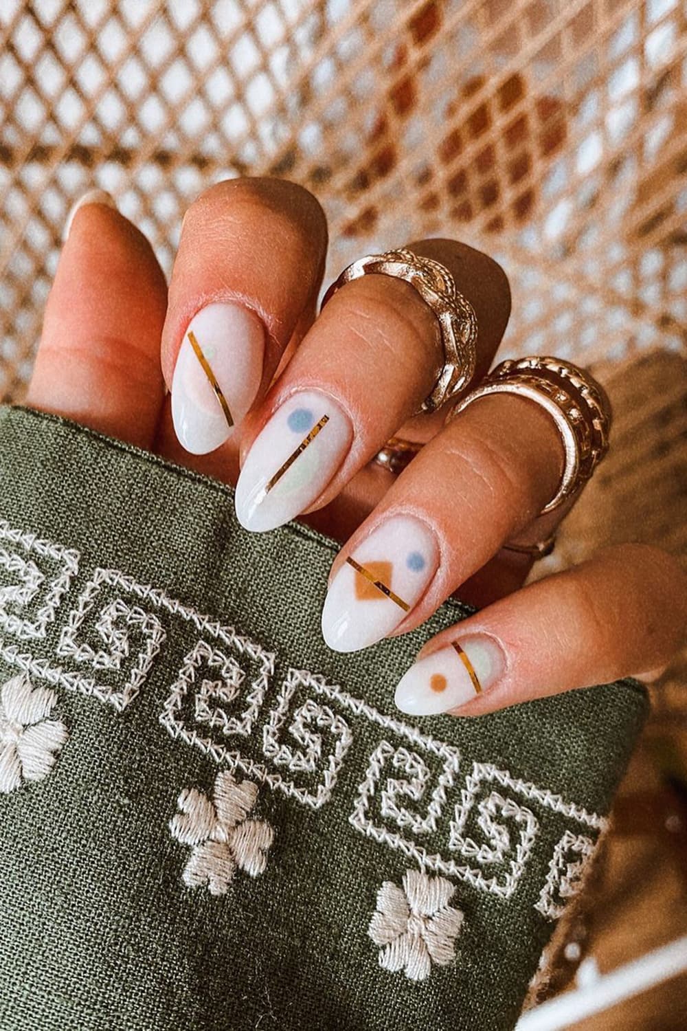 Geometric boho nails