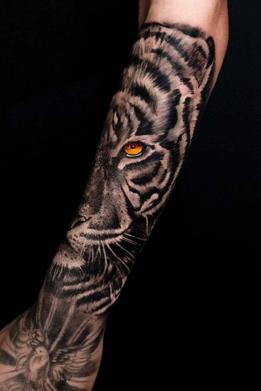 Half sleeve tiger tattoo