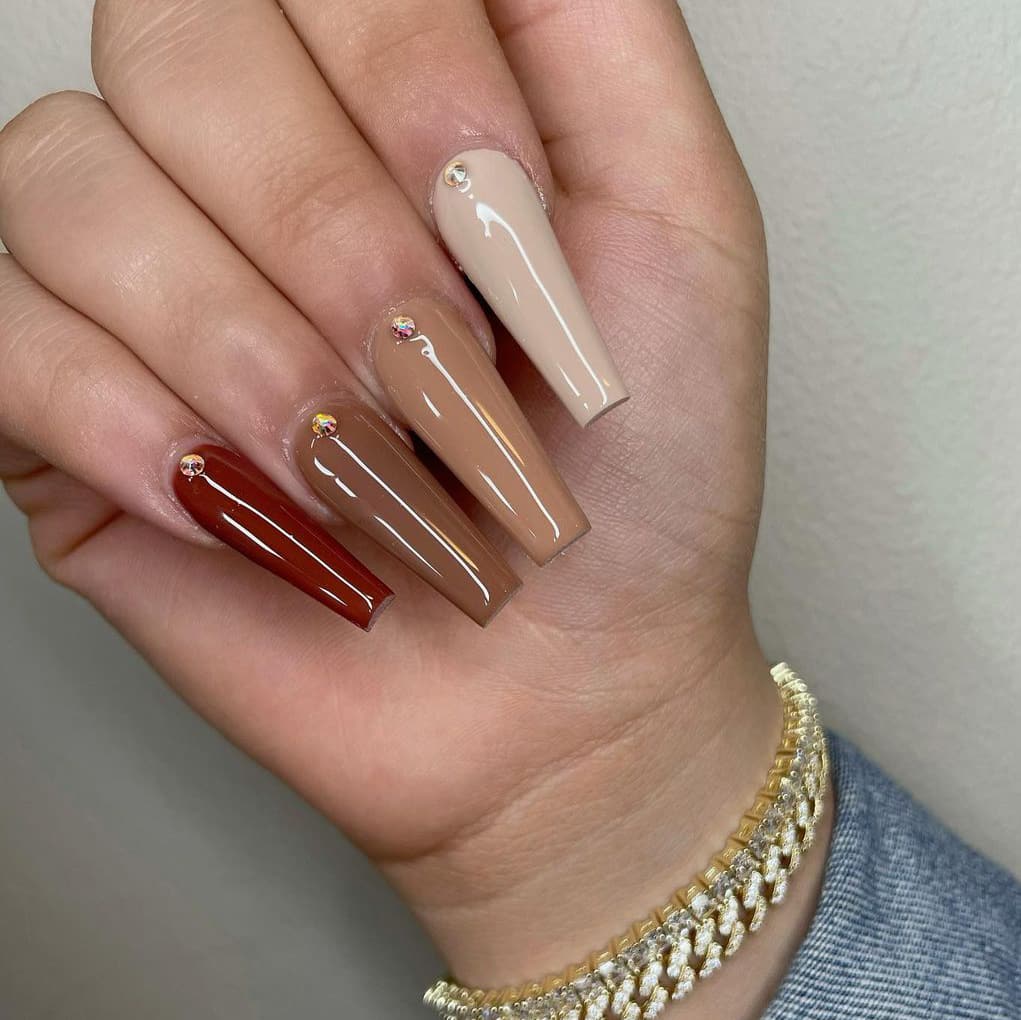 Long brown acrylic nails