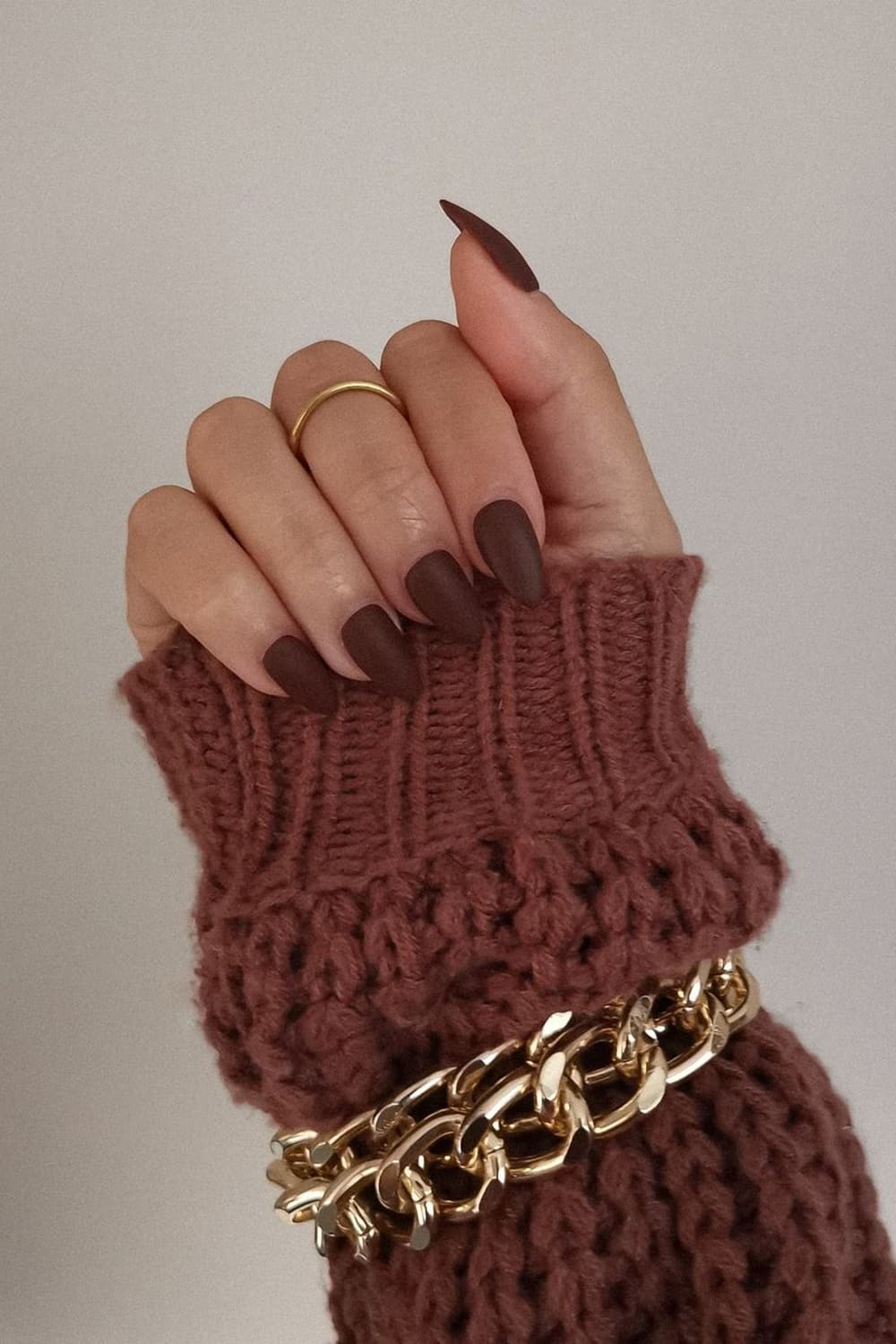 Matte brown nails