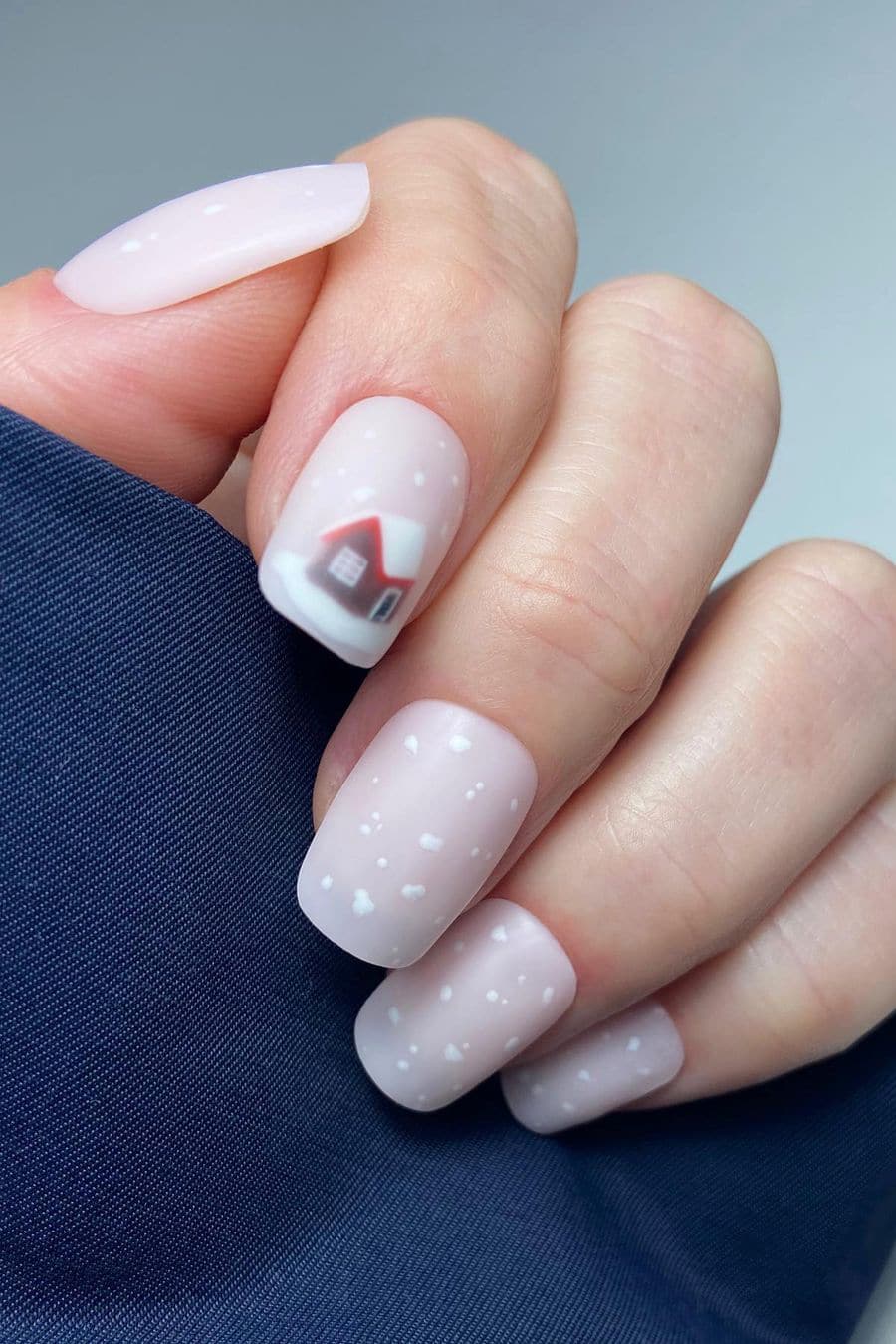 Matte white nails