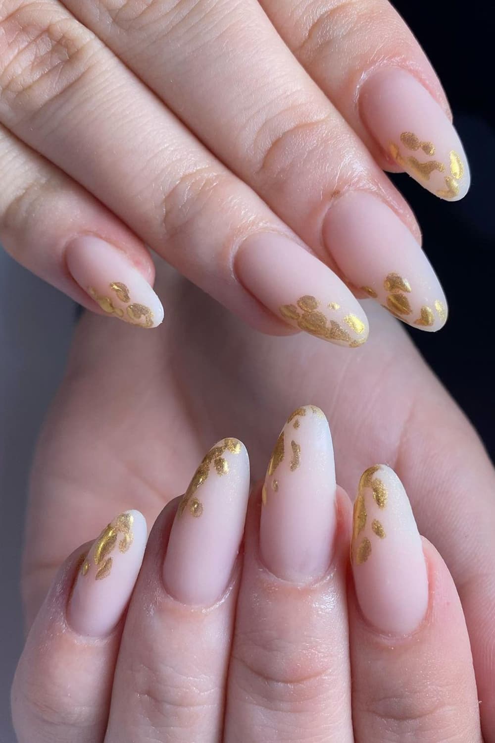 Minimalist golden long nails