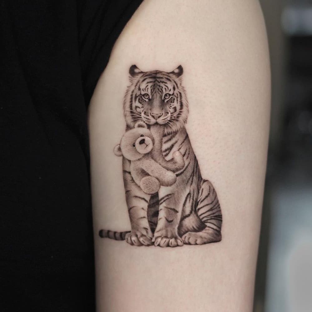 Naughty tiger tattoos