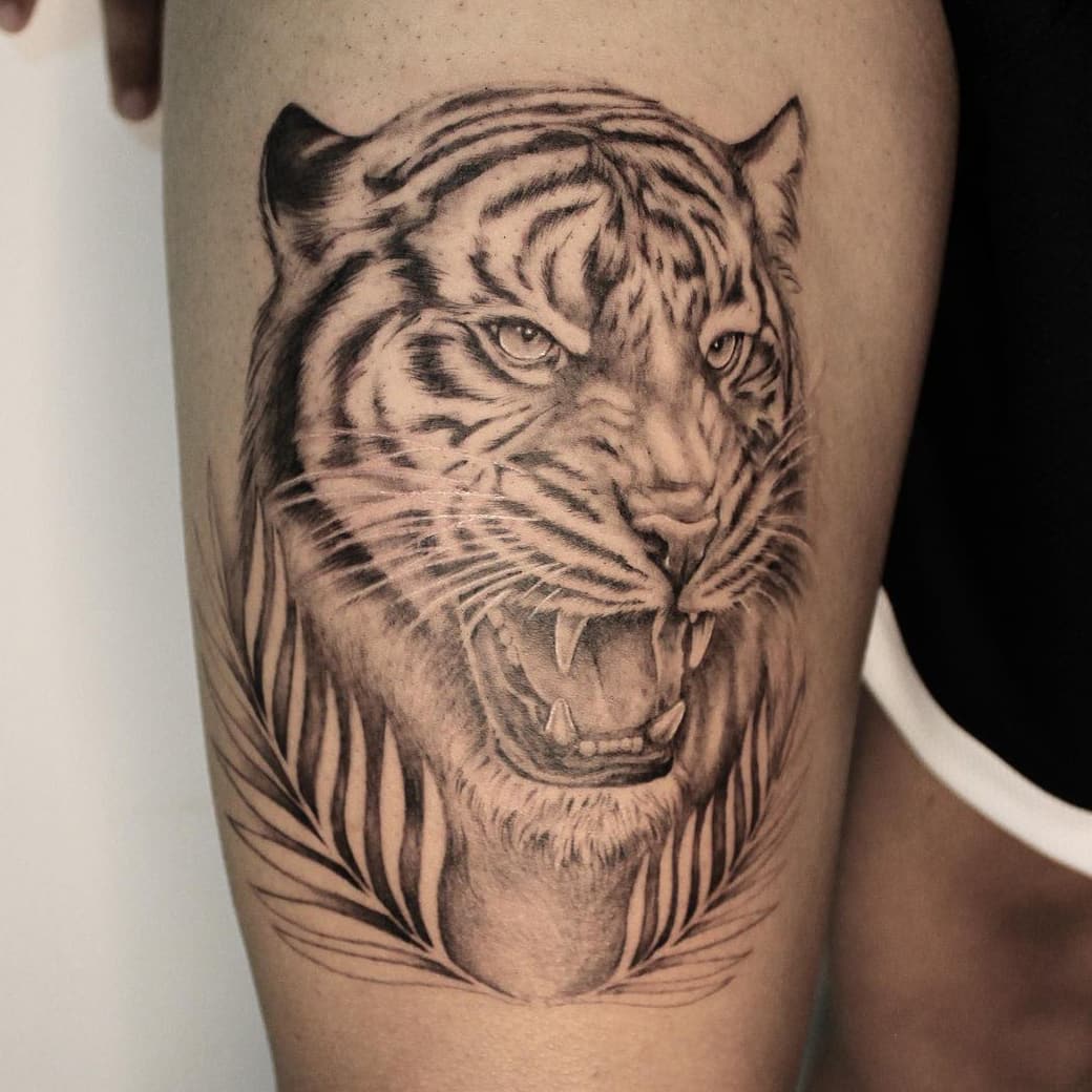 Plant tiger tattoo
