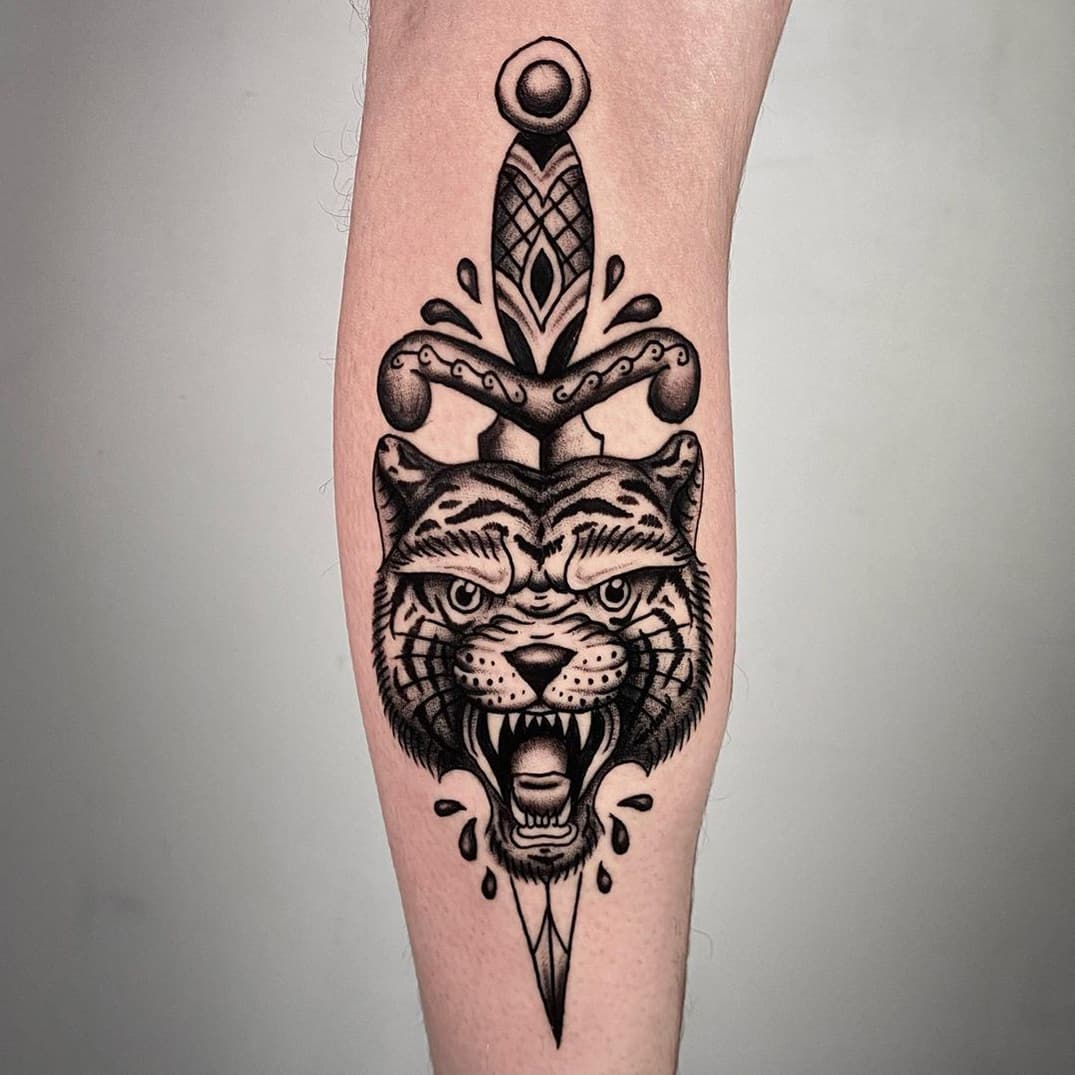 Tiger Dagger Tattoo